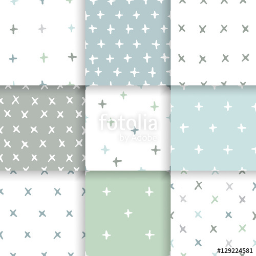 500x500 Scandinavian Minimal Pattern With Crosses Seamless Patterns, Hand