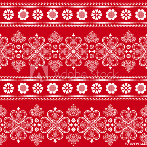 500x500 Folklore Floral Nordic Scandinavian Pattern Vector Seamless