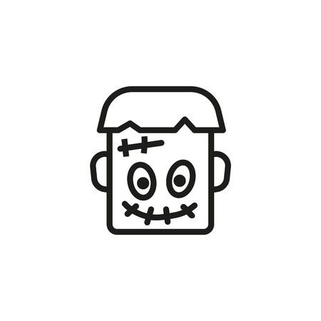 450x450 Ugly Frankenstein Line Icon Head, Scary, Scar Character Concept