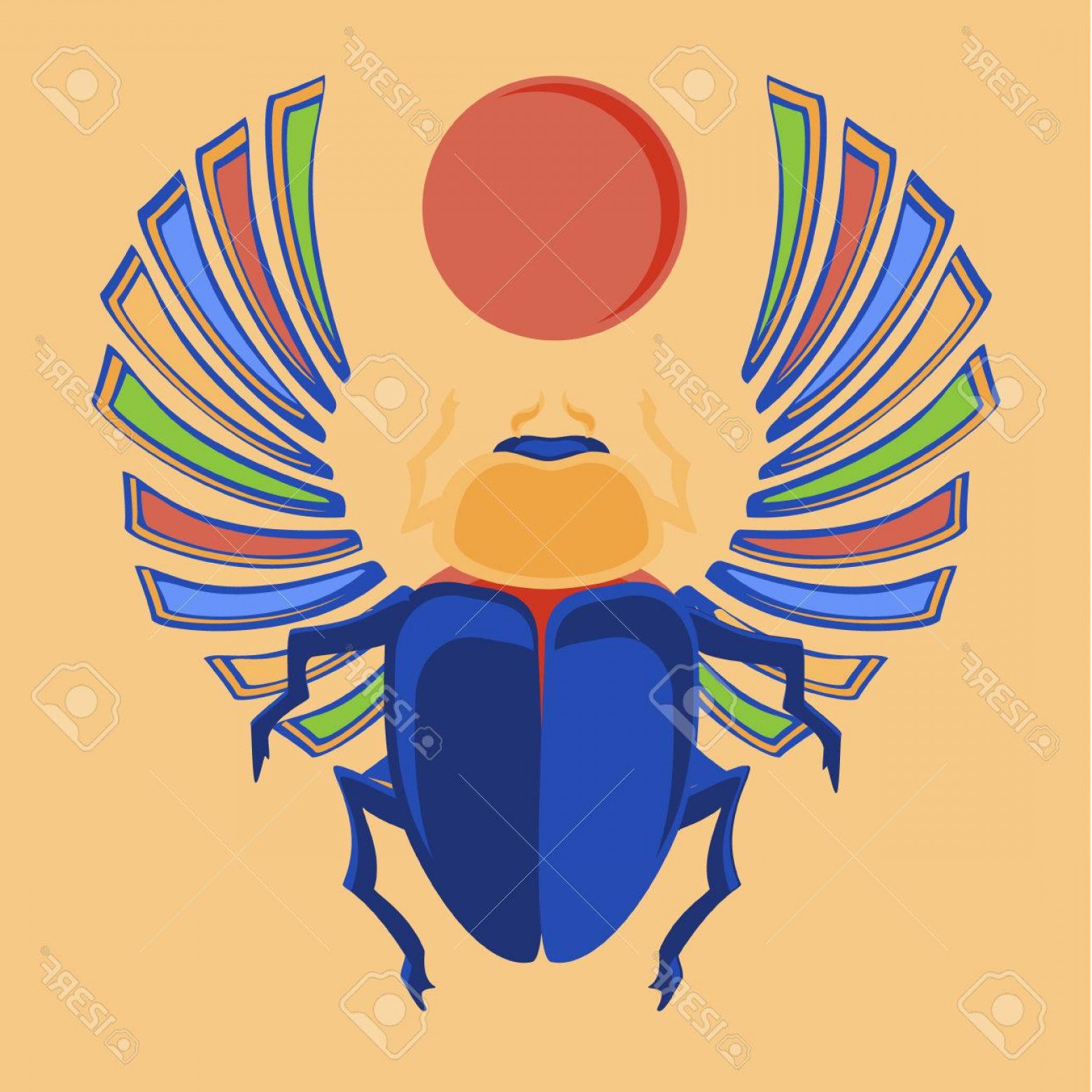 1560x1560 Photostock Vector Vector Illustration Egyptian Scarab Beetle