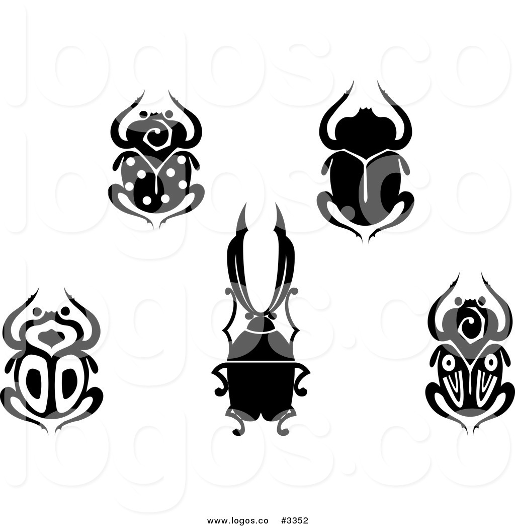1024x1044 Royalty Free Vector Of Black And White Scarab Beetle Logos