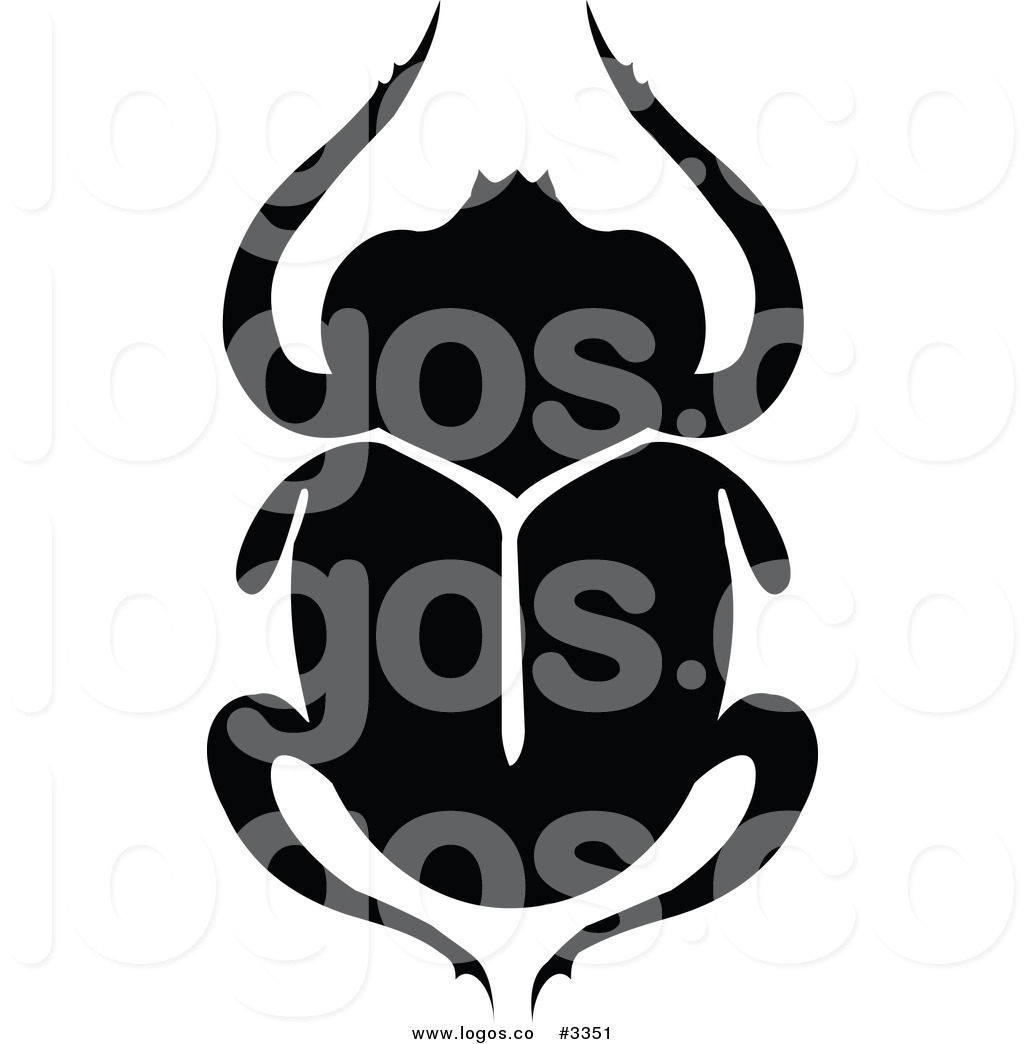 1024x1044 Royalty Free Vector Of A Black And White Scarab Beetle Logo