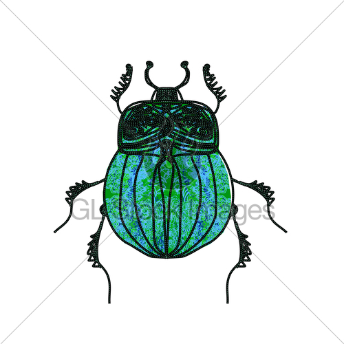 500x500 Scarab Beetle Vector Gl Stock Images