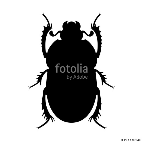 500x500 Vector Image Of A Scarab Beetle Silhouette Stock Image