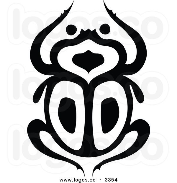 600x620 Royalty Free Vector Of A Black And White Scarab Beetle Logo Ads