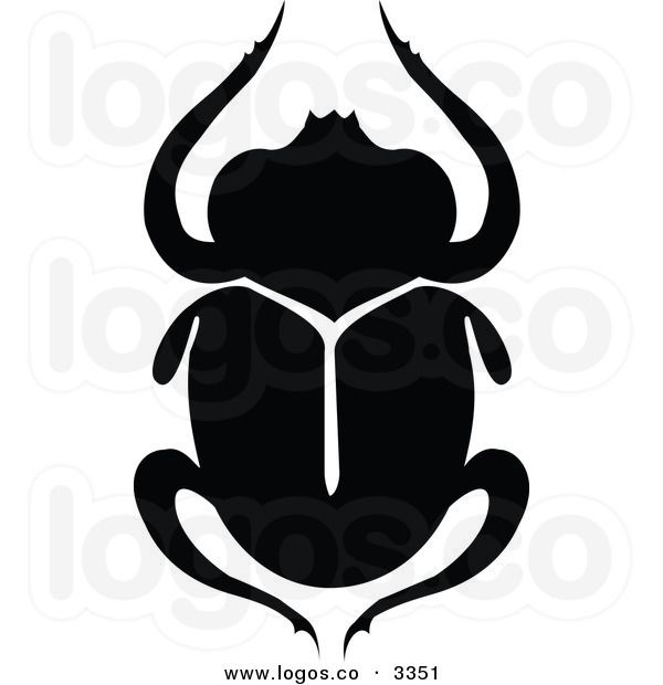 600x620 Royalty Free Vector Of A Black And White Scarab Beetle Logo