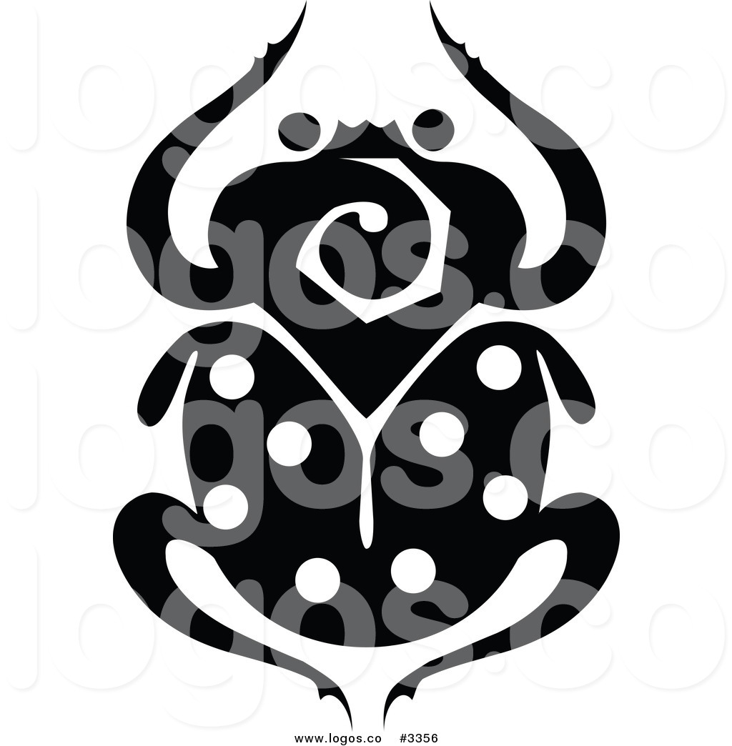 1024x1044 Royalty Free Vector Of A Black And White Scarab Beetle Logo