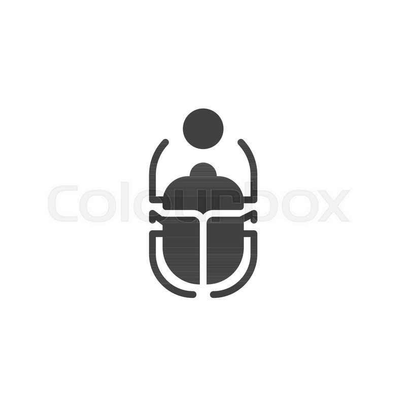 800x800 Scarab Beetle And Sun Vector Icon Stock Vector Colourbox
