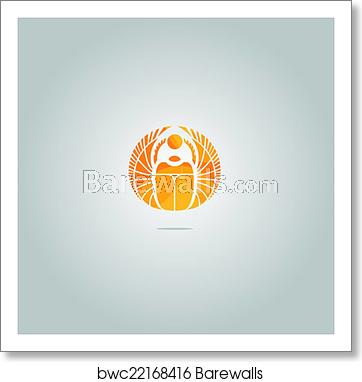 362x382 Vector Gold Scarab Logo, Art Print Barewalls Posters Prints