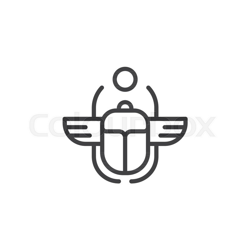 800x800 Egyptian Scarab Outline Icon Linear Stock Vector Colourbox