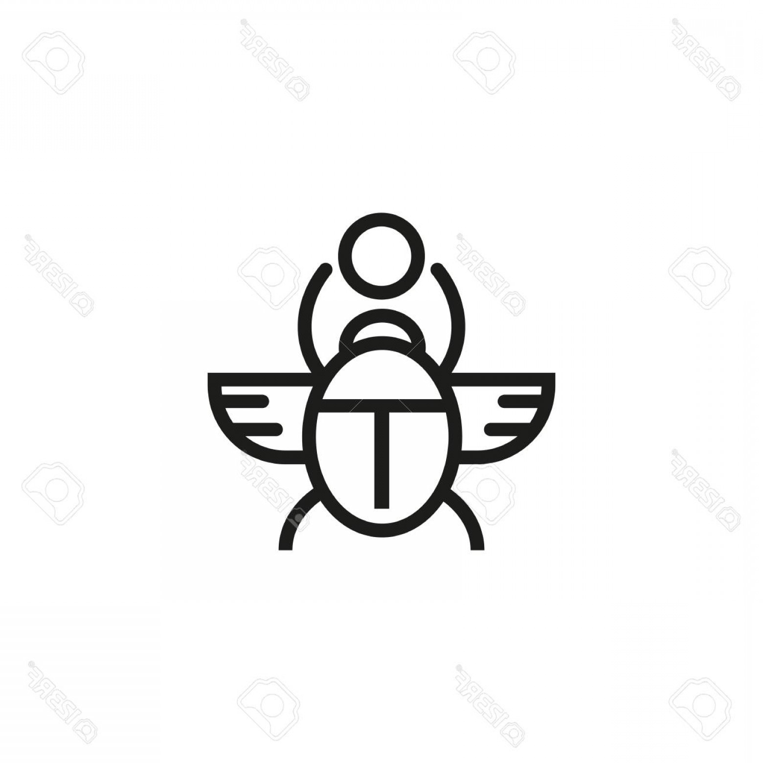 1560x1560 Photostock Vector Egyptian Scarab Line Icon Egypt Mummy History