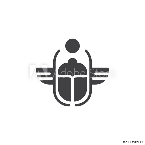 500x500 Egyptian Scarab Vector Icon Filled Flat Sign For Mobile Concept