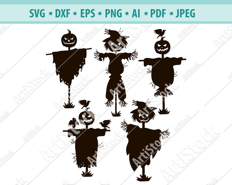 794x632 Halloween Bundle Scarecrows Scarecrow Clipart Cut Etsy