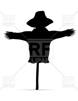 311x400 Black Silhouette Of Scarecrow Vector Image Of Objects Konturvid