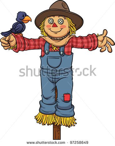 368x470 Cartoon Scarecrow Vector Illustration With Simple Gradients All