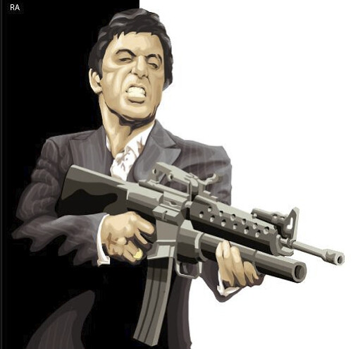 501x495 Scarface Vector Art Done In Illustrator Rolph Artieda