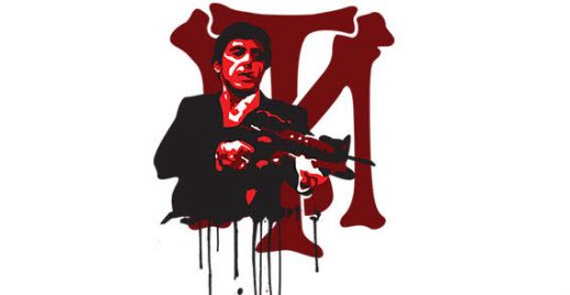 518x268 Gun Scarface Splatter Free Vector