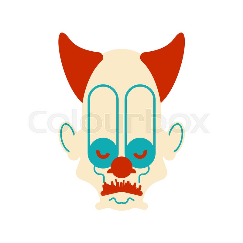 800x800 Scary Clown Evil Head Terrible Eyes Stock Vector Colourbox