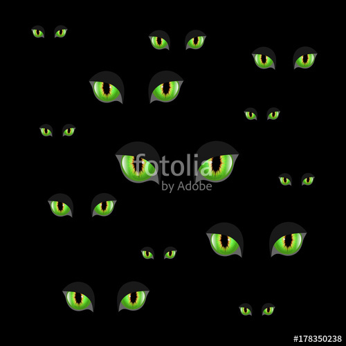 500x500 Spooky Eyes Halloween Background Vector Illustration Of Animal