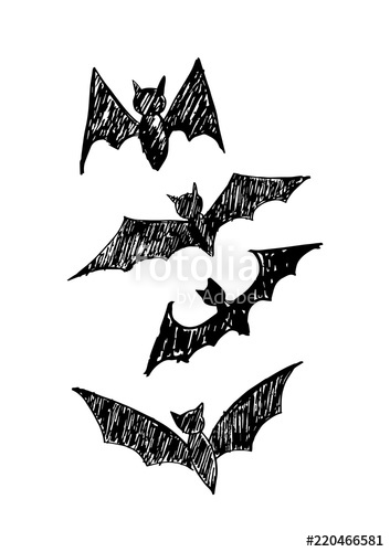 353x500 Halloween Bat Scary Face Vector Icon Set Stock Photo And Royalty