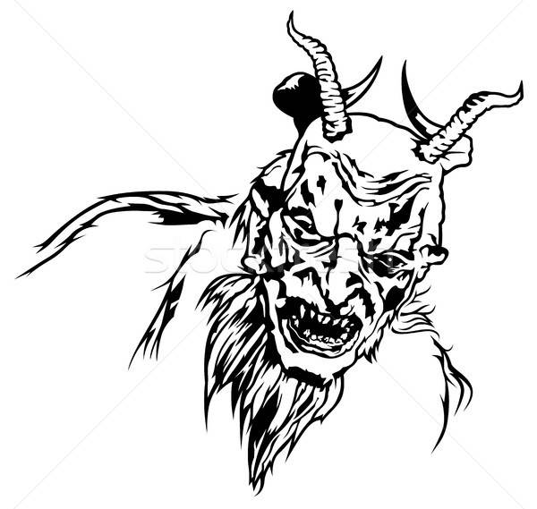 600x569 Satan Head With Scary Face Vector Illustration Roman Dekan