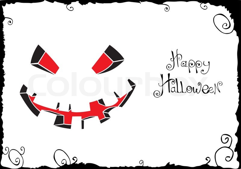 800x560 Vector Scary Face On White