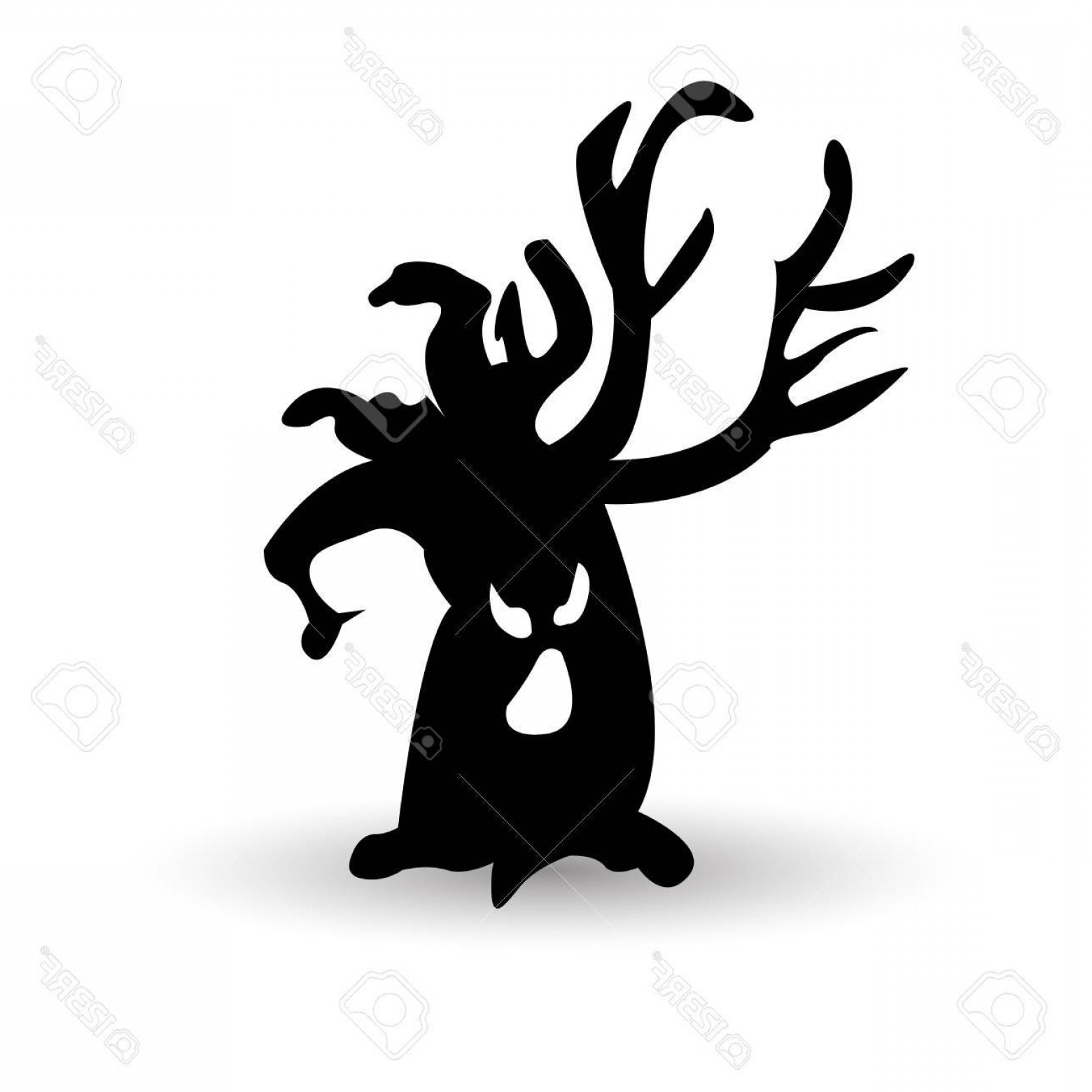 1560x1560 Photostock Vector Halloween Vector Scary Tree Black Illustration