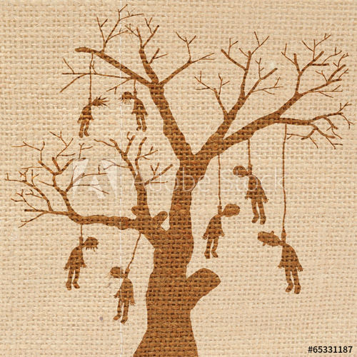 500x500 Scary Vector Halloween Scene With Hanging Body