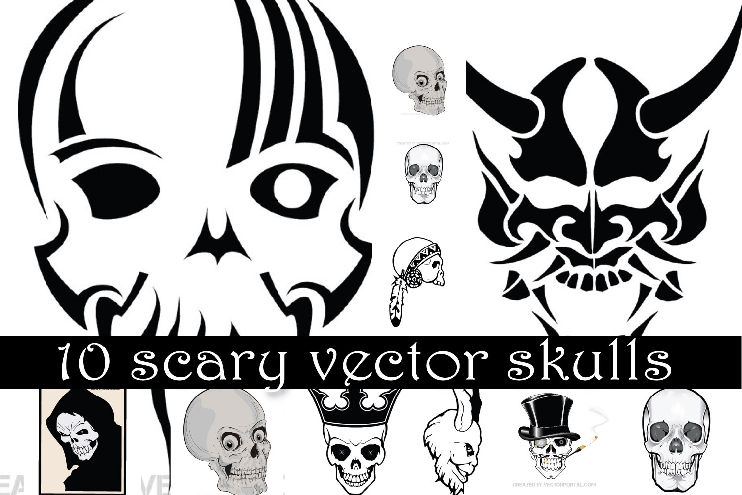 1500x1000 Free Vector Gallery Scary Skulls Vector Freebies, Illustrator