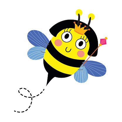 Cute Queen Bee Holding Scepter Animal Cartoon Character Vector 416x416 Cute Queen Bee Holding Scepter Animal Cartoon Character Vector