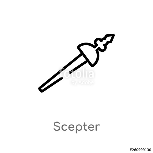 Outline Scepter Vector Icon Isolated Black Simple Line Element 500x500 Outline Scepter Vector Icon Isolated Black Simple Line Element