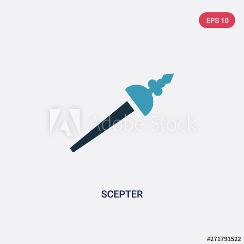 Two Color Scepter Vector Icon From Shapes And Symbols Concept 500x500 Two Color Scepter Vector Icon From Shapes And Symbols Concept