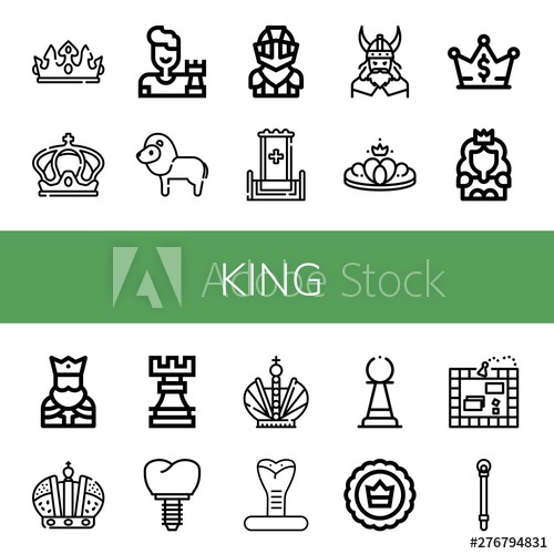 500x500 Set Of King Icons Such As Crown, Chess, Lion, Knight, Throne