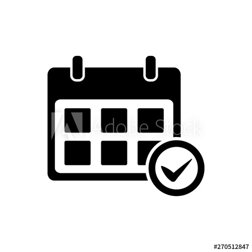 500x500 Calendar, Schedule And Check Icon Vector For For Graphic Design