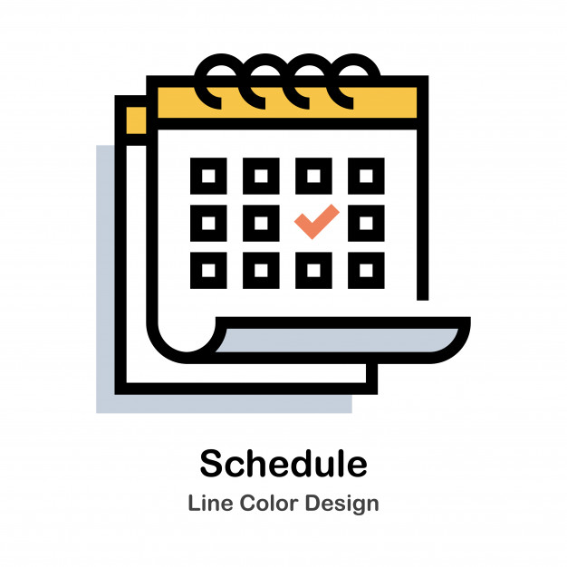 626x626 Schedule Line Color Icon Vector Premium Download