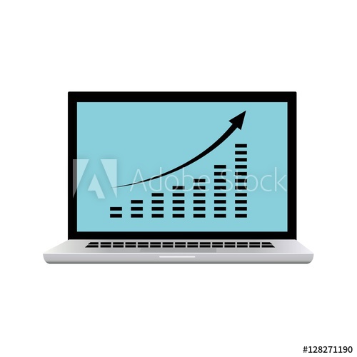 500x500 Opened Notebook With Schedule, Growth Icon Vector Illustration