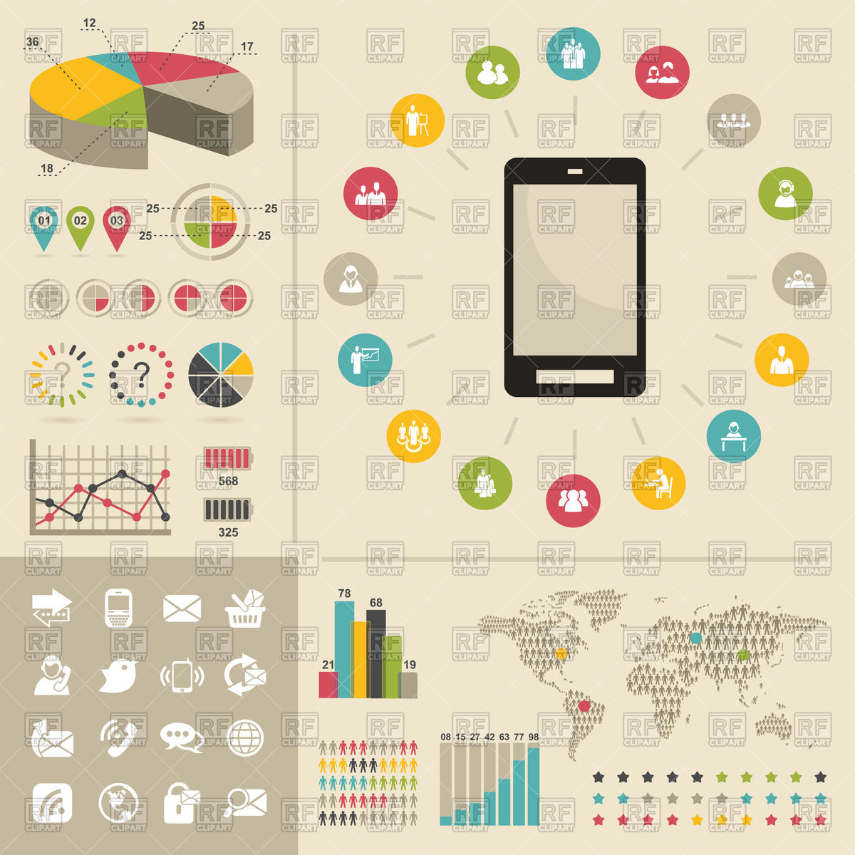 1200x1200 Infographics Of Communication Schedule Vector Image Of Backgrounds