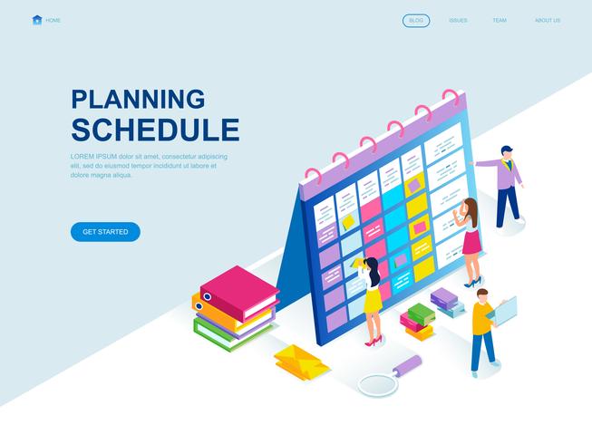653x490 Modern Flat Design Isometric Concept Of Planning Schedule