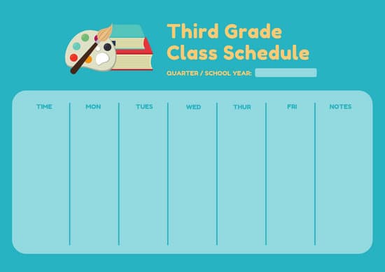 550x389 Blue Yellow Simple Calendar Vector Class Schedule