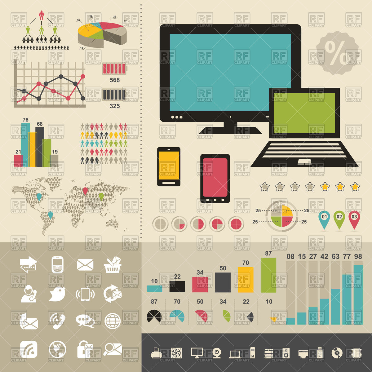1200x1200 Business Background With Schedule Vector Image Of Business