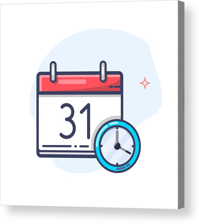 666x750 Vector Calendar And Clock Icon Schedule Vector Line Icon Acrylic