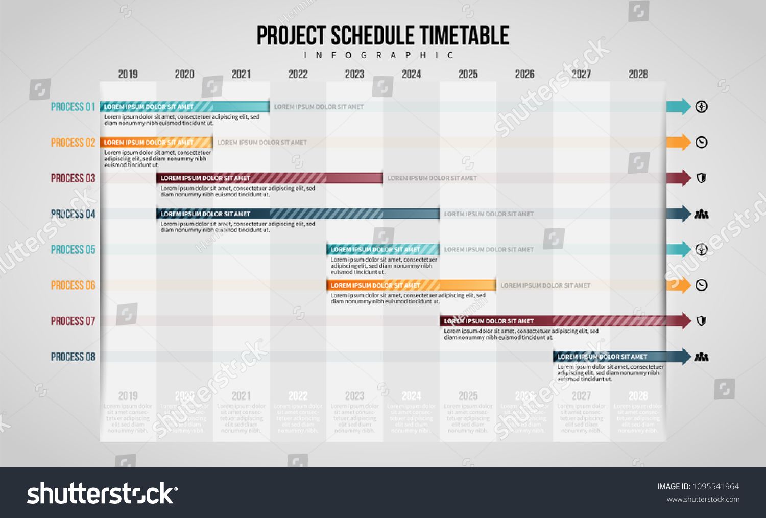1500x1014 Vector Illustration Of Project Schedule Timetable Infographic