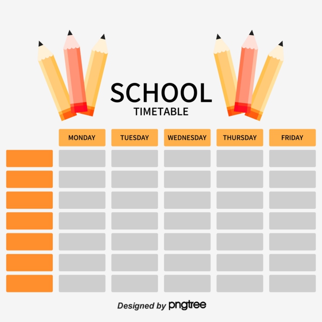 640x640 Cartoon Stationery Decoration Class Schedule, Vector Png, Schedule