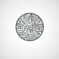 Futuristic Cybernetic Scheme, Vector Motherboard Black And White 200x200 Futuristic Cybernetic Scheme, Vector Motherboard Black And White