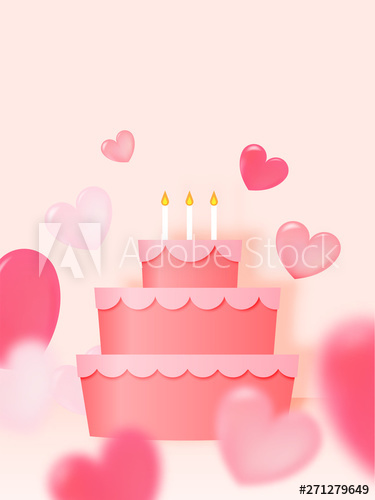 Happy Birthday Cake With Paper Art Style And Pastel Color Scheme 375x500 Happy Birthday Cake With Paper Art Style And Pastel Color Scheme