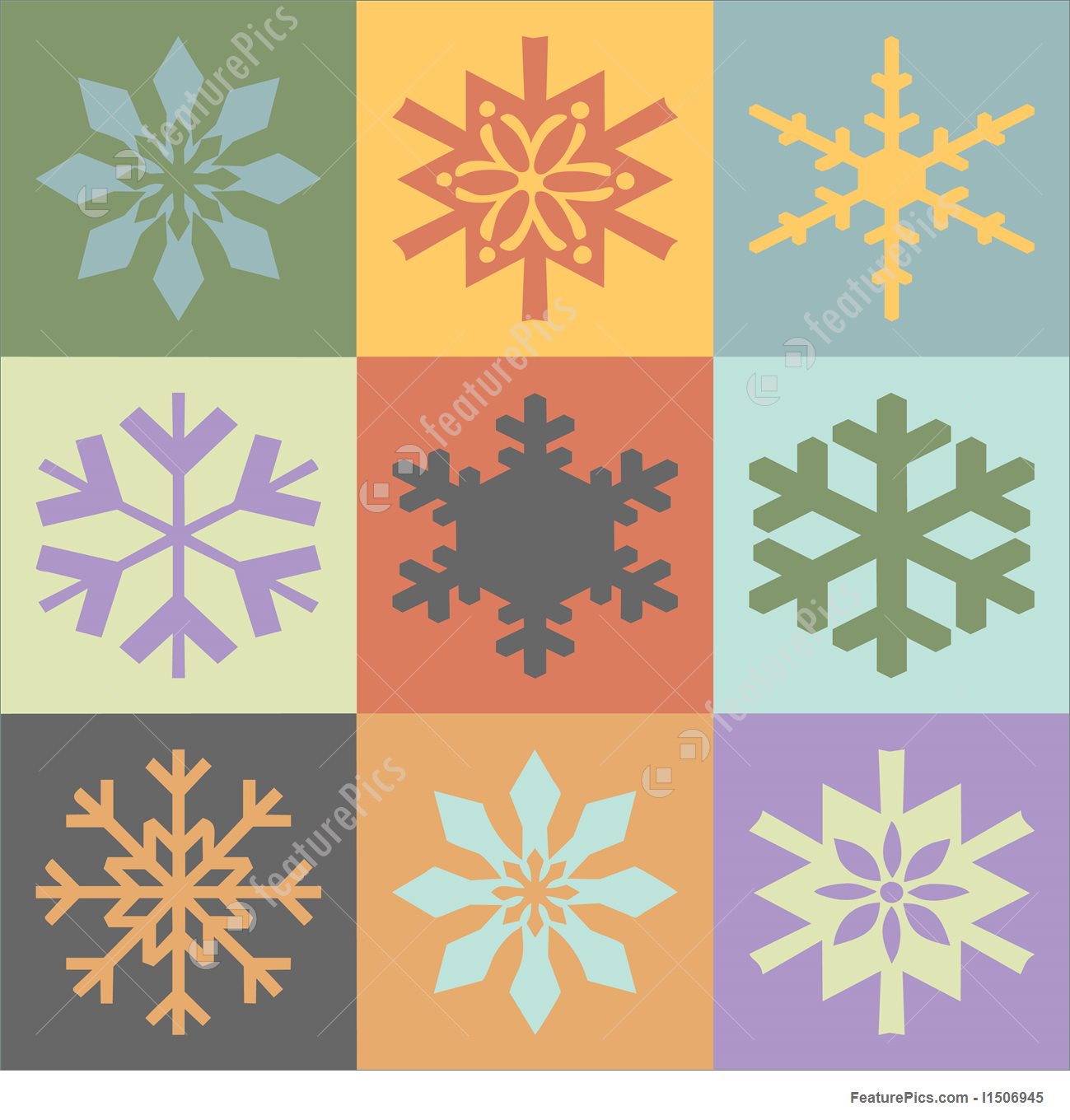Holidays Vector Snowflakes In Vintage Colors Scheme 1299x1360 Holidays Vector Snowflakes In Vintage Colors Scheme