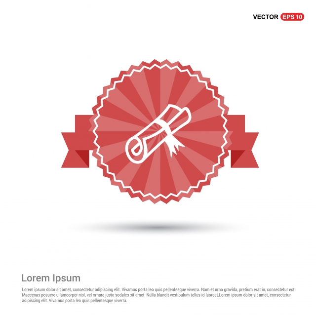 640x640 Scholarship Stamp Icon Red Ribbon Banner, Aid, Application, Blue