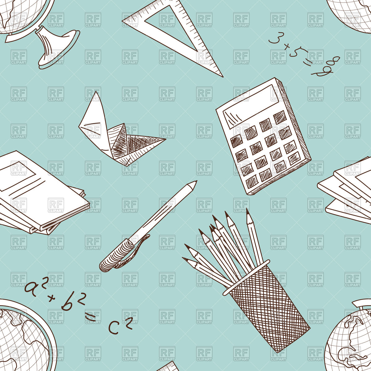 1200x1200 Back To School Theme Seamless Blue Background Vector Image