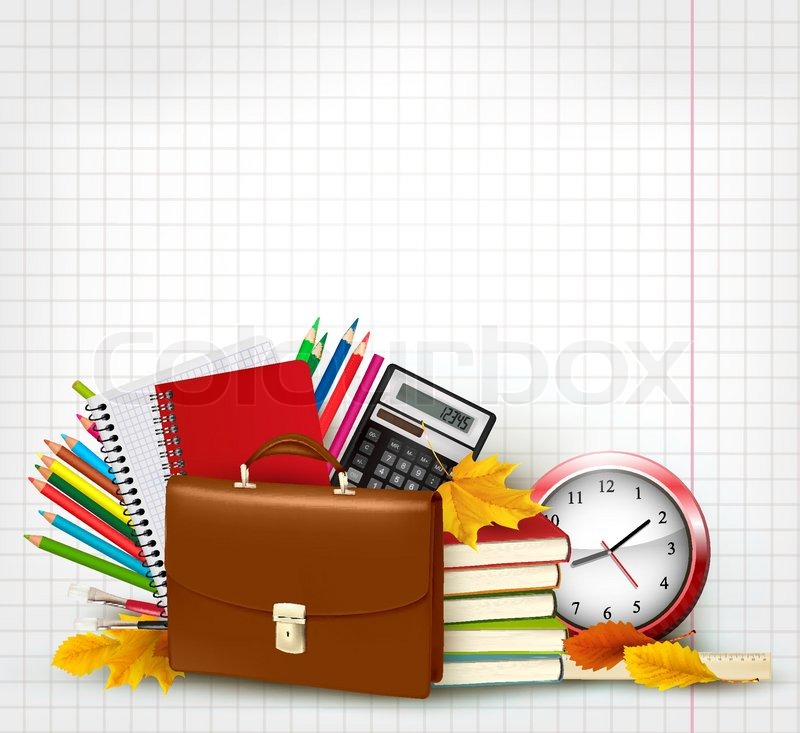 800x733 Back To School Background With School Stock Vector Colourbox