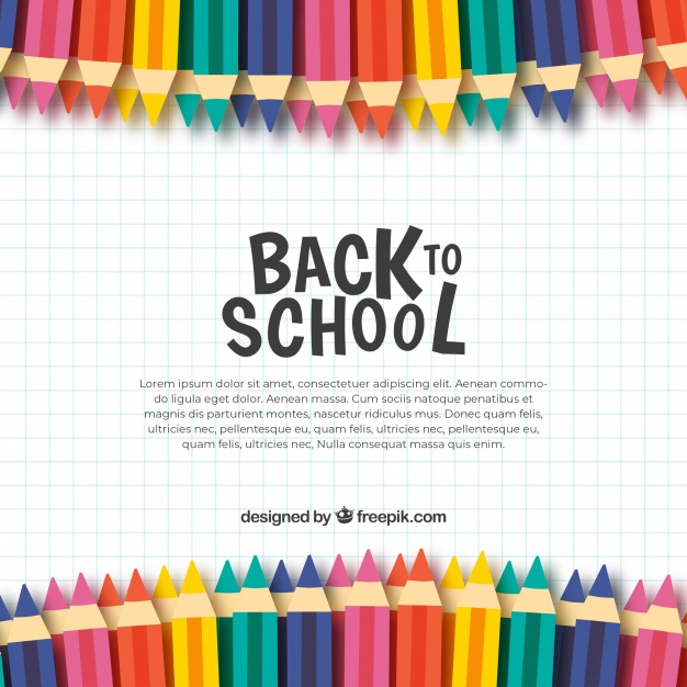 626x626 Back To School Background With Colored Pencils Vector Free Download